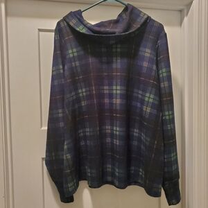 Flannel turtle neck top torrid